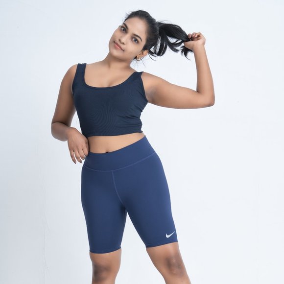 Nike Pants - NWT Nike Sportswear Essential Women's High Waist Bike Short Navy Blue UK 4- 12